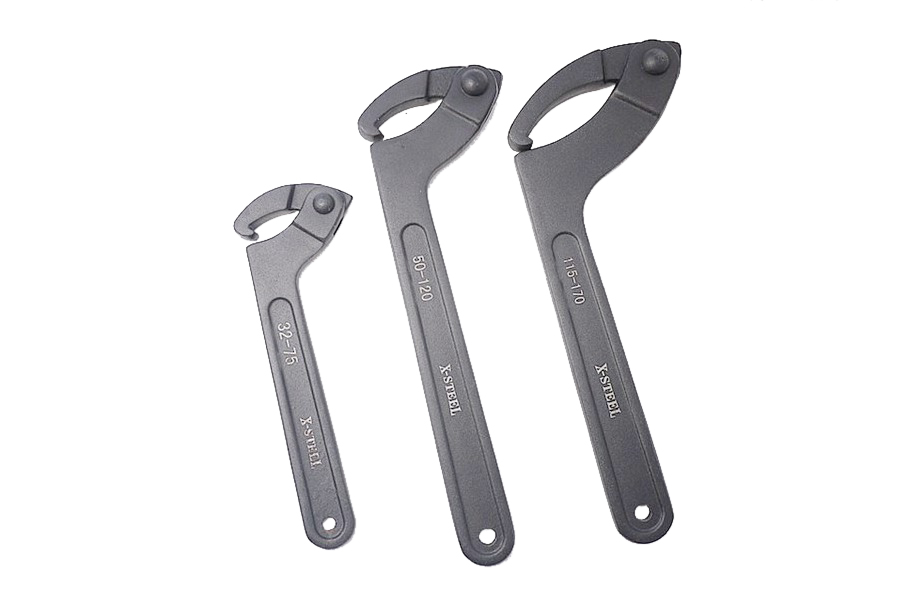 Adjustable Hook Wrench Spanners for Slotted & Roller Bearing Nuts