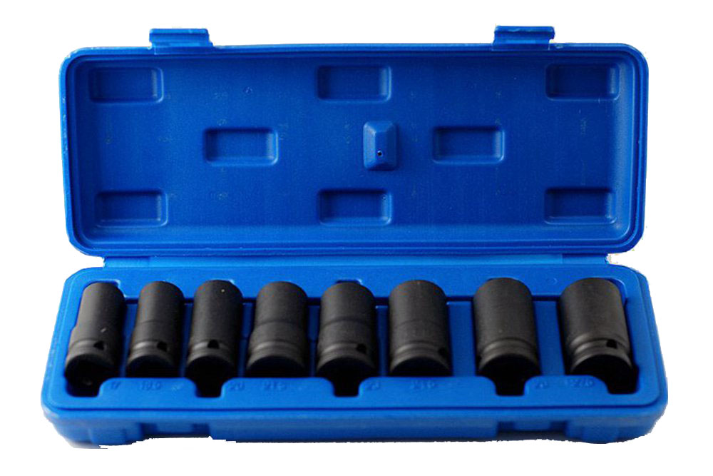 8pc 1/2" Dr. CrMo Lug Nut Driver/Wheel Lock Remover Impact Socket Kit