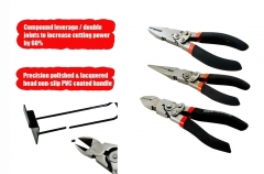 Power 60% Added Double Joint Energy Saving 3pc Pliers Set: Com 7"/LN8"/Dia 6.5"