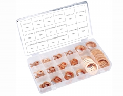 16 sizes 160pc Copper Washer Assortment Seal Ring Kit Sump Plug