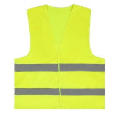 Hi Vis Yellow Safety Vest Reflective double Strips Work Jacket High Visibility