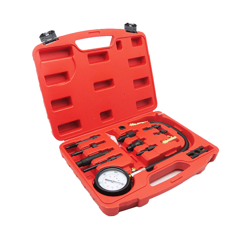 17pc Diesel Engine Compression Test Kit Pressure Gauge & Adapter Engine